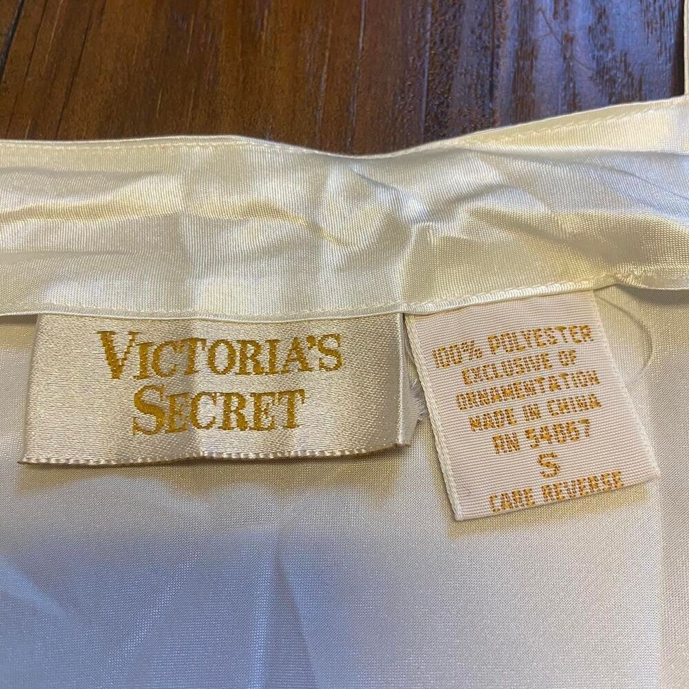 Victoria Secret Gold Tag Cream and Pink Beaded Flower Slip Dress - Picture 4 of 4